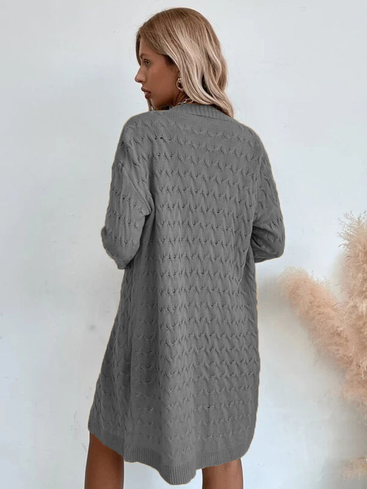 Knitted coat for women with a delicate textured pattern and a relaxed fit Lune London