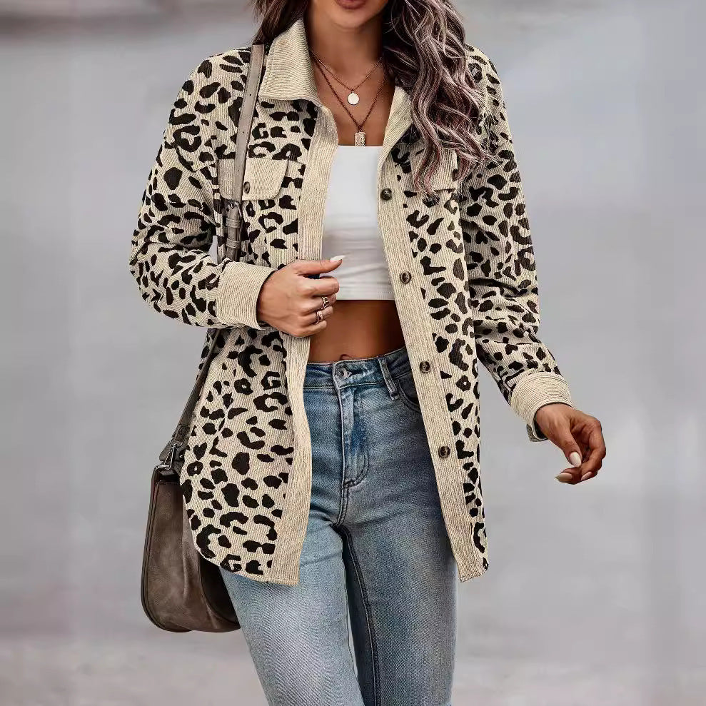 Casual linen jacket for women in animal print Lune London