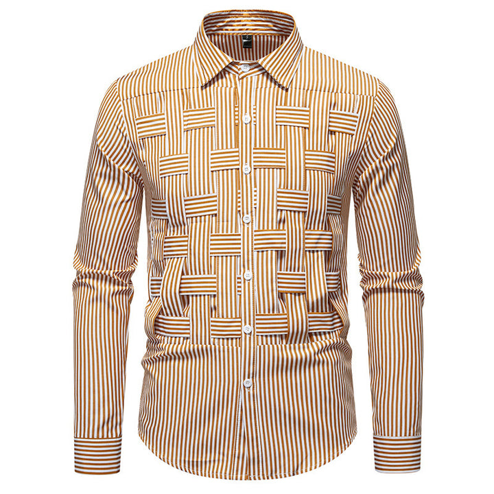 Men's long-sleeve shirt with a modern striped pattern and innovative structure Lune London