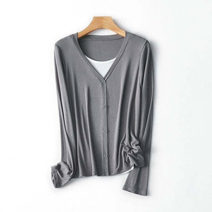 Women Lightweight Long Sleeve Button-Up Cardigan Lune London