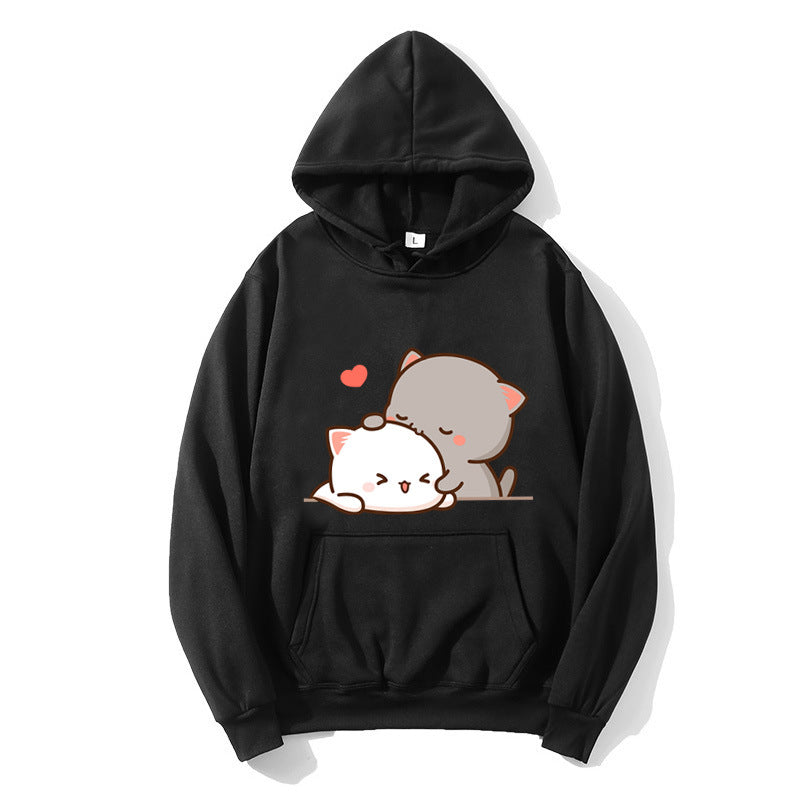 Women's hooded sweatshirt with cute cat design Chic & Stil