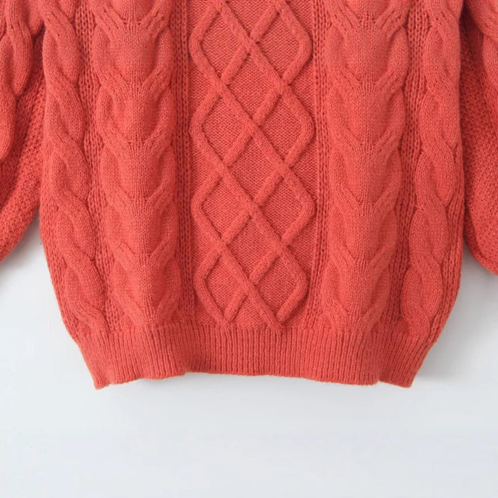 Pull en tricot luxueux pour femmes avec motif en cable Chic & Stil