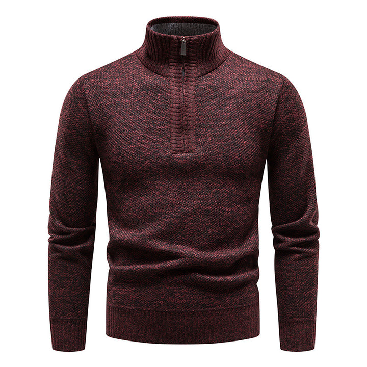 Knitted sweater for men with high collar and zipper Lune London