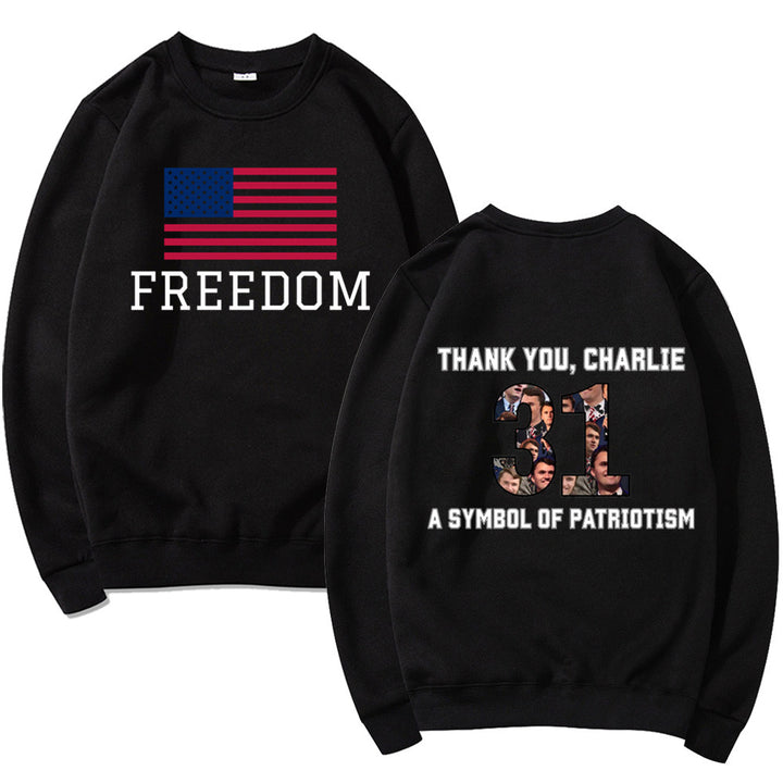 Sweatshirt pour femmes avec imprimé patriotique et matériau doux Chic & Stil