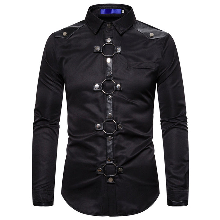 Designer shirt for men with stylish plastic trim and contrasting details Lune London