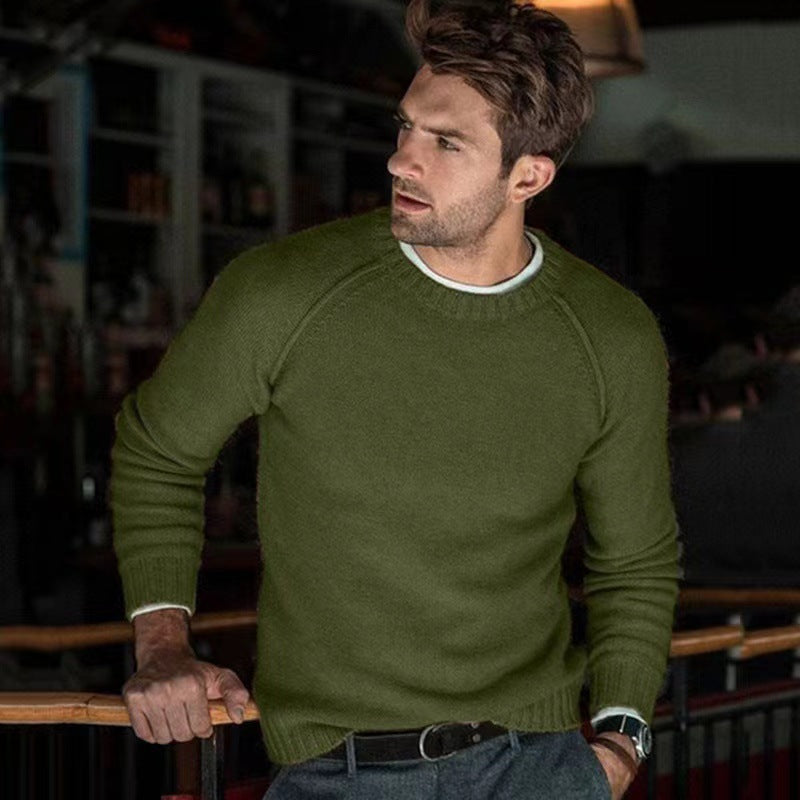 Crew neck pullover for men in fine knit Lune London