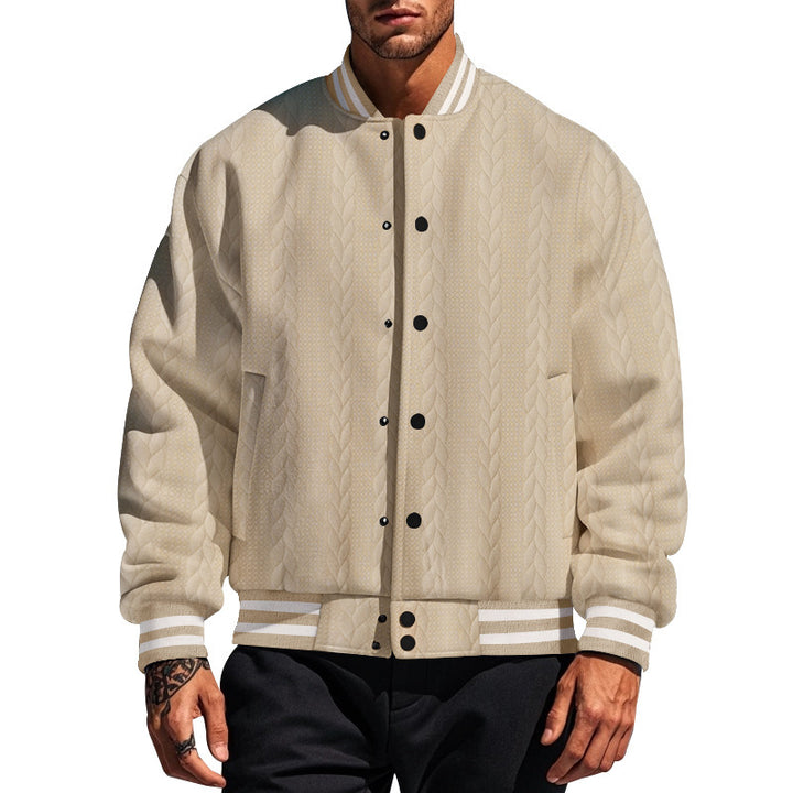 Urban university jacket for men with structured knit design Lune London
