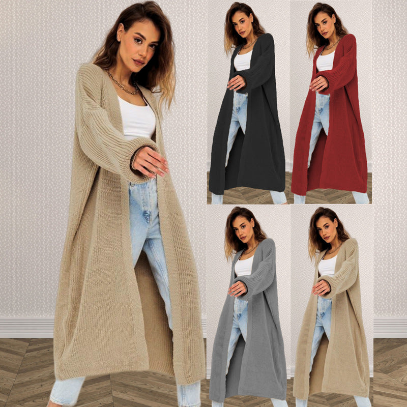 Chunky knit cardigan for women with an open cut and casual elegance Lune London
