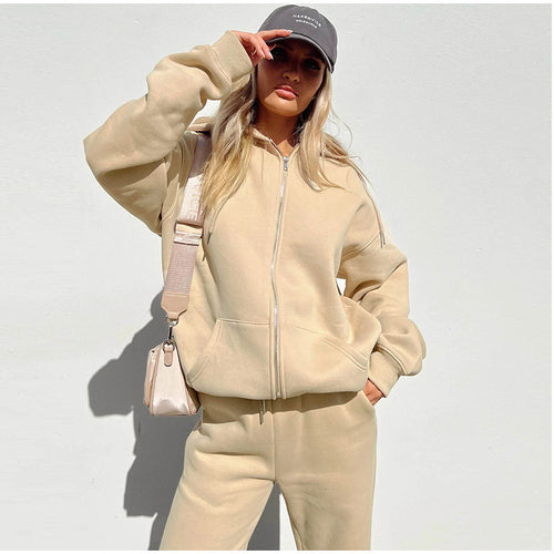 Ladies casual zip-hoodie and sporty leisure pants Lune London