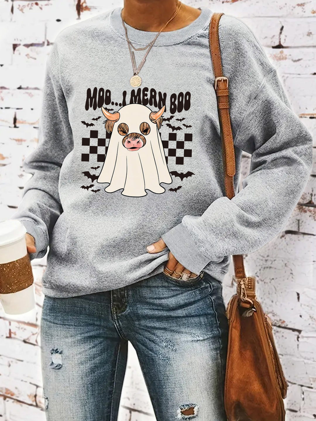 Sweatshirt pour femmes au design joyeux d'Halloween Chic & Stil