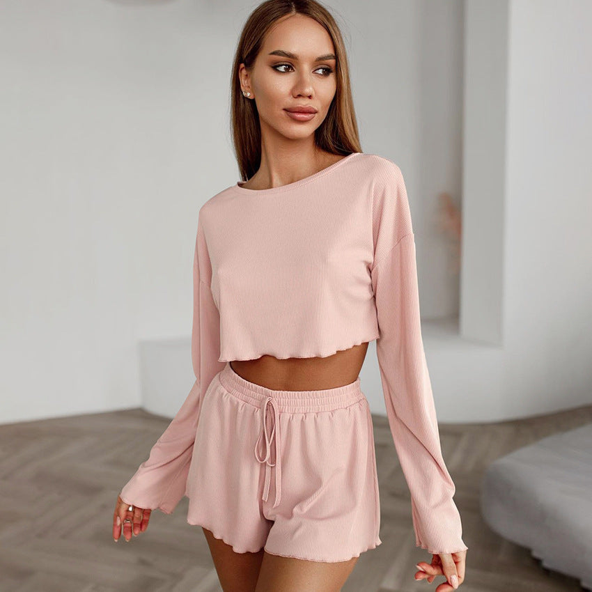 Casual and modern lounge set for women with cropped top and shorts Lune London
