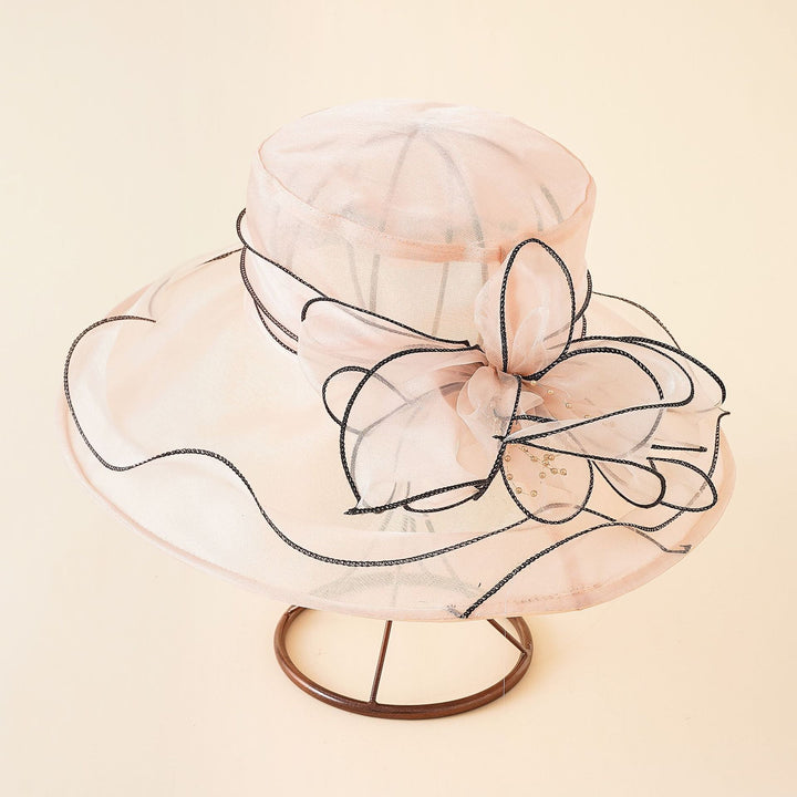 Ladies Elegant Sun Hat with Fine Mesh Structure and Romantic Bow Elements Lune London