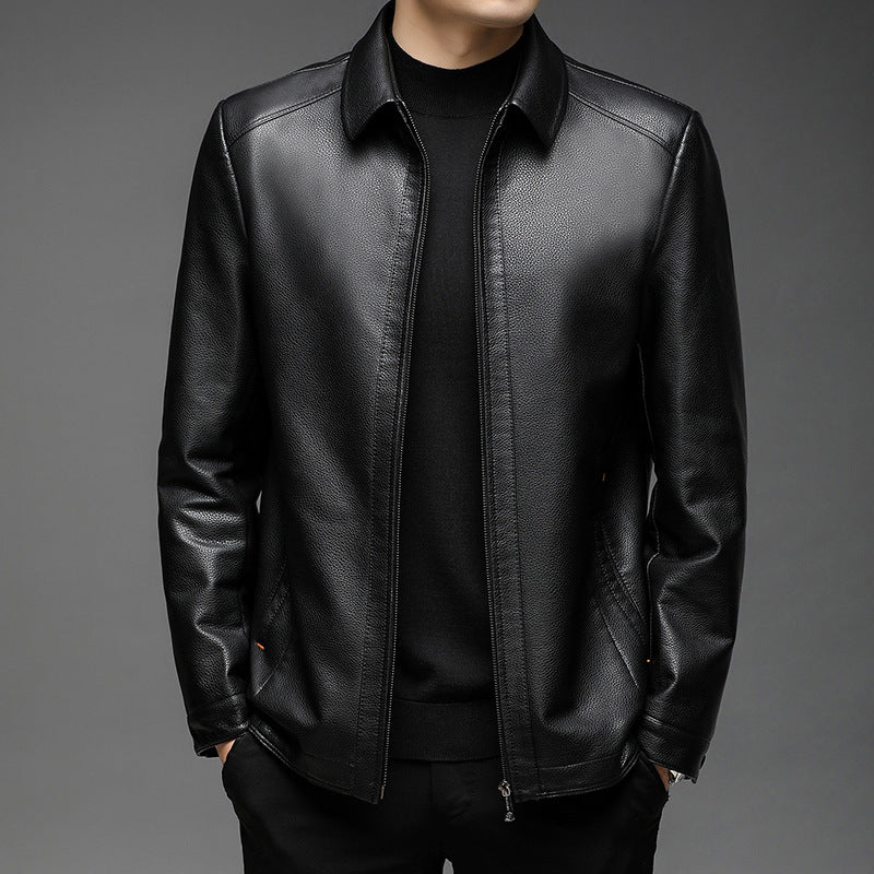 Elegant leather jacket for men with a modern cut Lune London