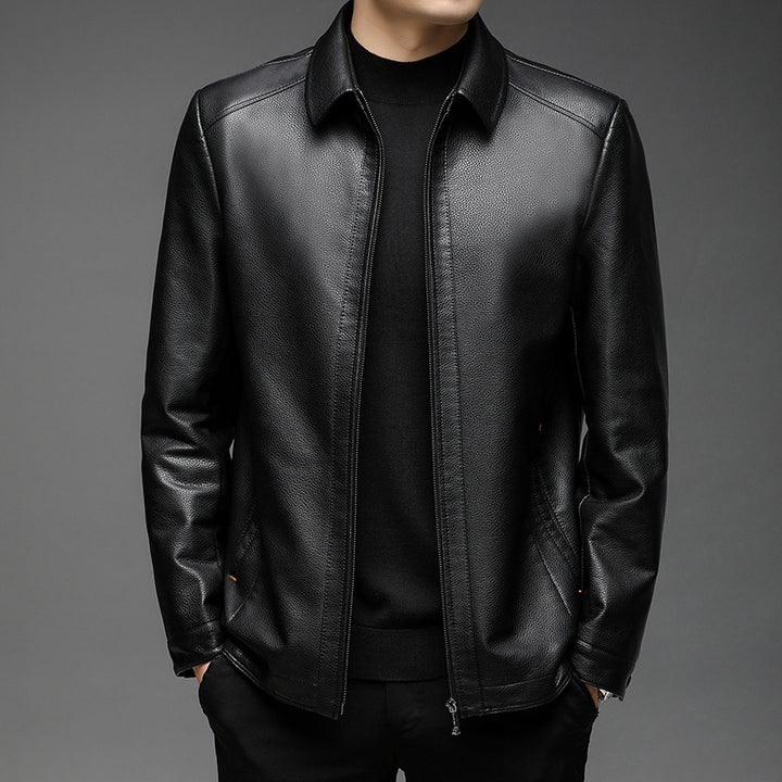 Elegant leather jacket for men with a modern cut Lune London
