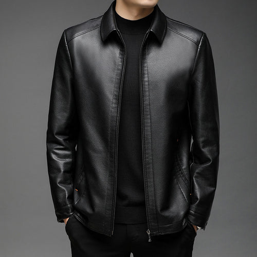 Elegant leather jacket for men with a modern cut Lune London