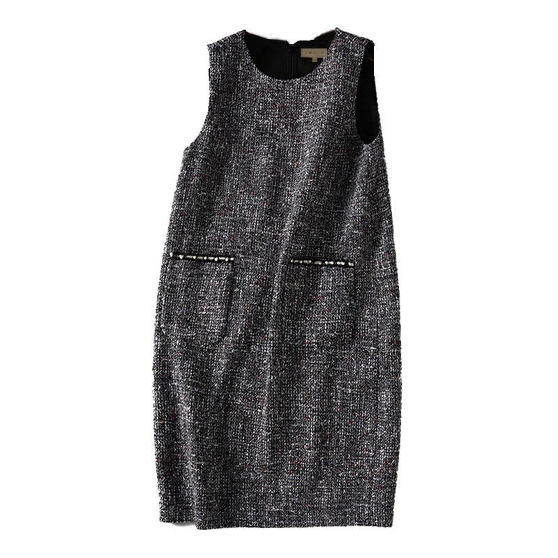 Textured shift dress for women with pockets Lune London