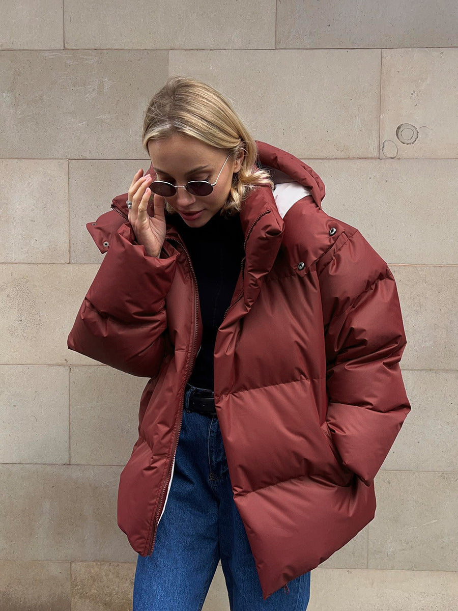 Sporty winter jacket for women with high collar and oversized fit Lune London
