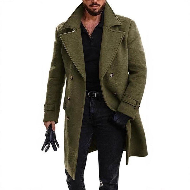 Elegant long coat for men with double-breasted Lune London