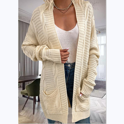 Women's knit cardigan with a structured design and large pockets Lune London