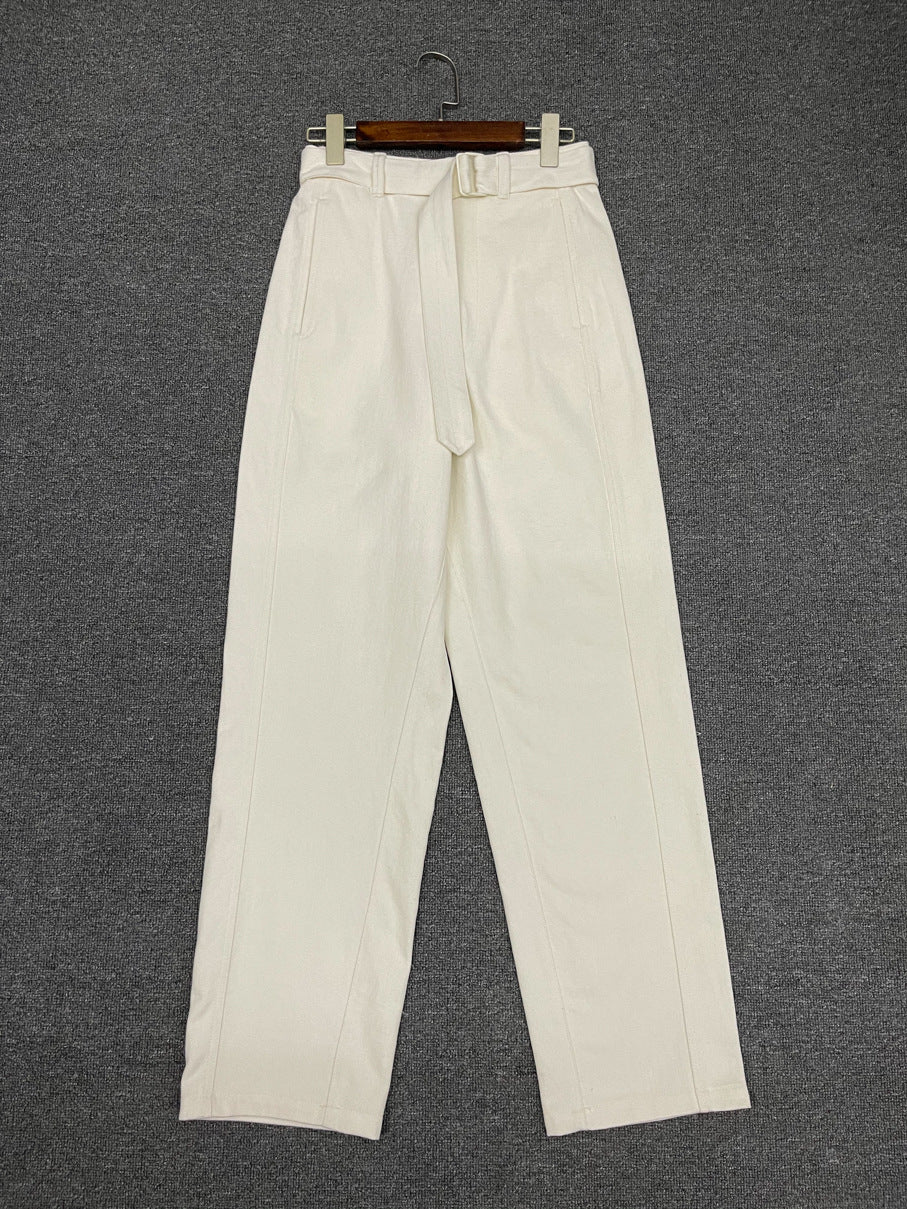 Pantalon taille haute élégant et confortable pour femme avec ceinture Chic & Stil