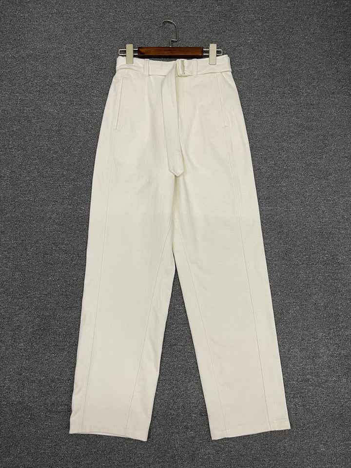 Pantalon taille haute élégant et confortable pour femme avec ceinture Chic & Stil