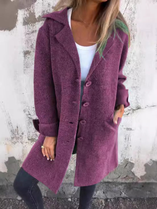 Ladies Elegant Wool Jacket with Full Buttoning and Spacious Pockets Lune London