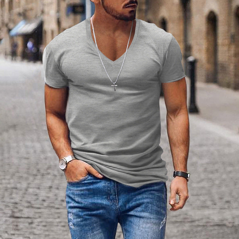 Men's casual V-neck t-shirt Chic und Style
