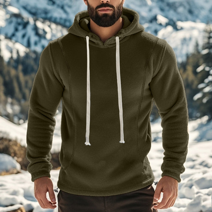 Men's soft fleece hoodie with contrast stitching Lune London