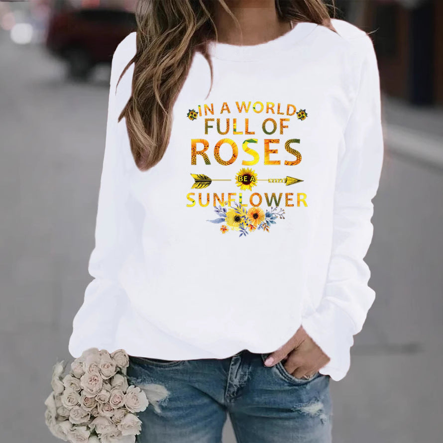 Sweat-shirt femme avec design inspirant et décoration florale Chic & Stil