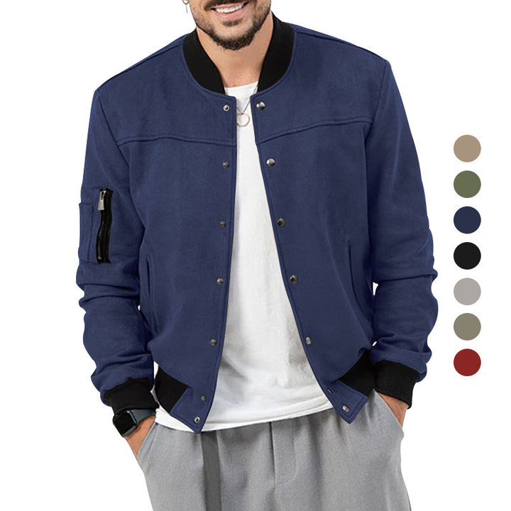 Trendy bomber jacket for men with practical zip pockets and elastic cuffs Lune London