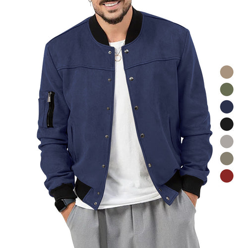 Trendy bomber jacket for men with practical zip pockets and elastic cuffs Lune London