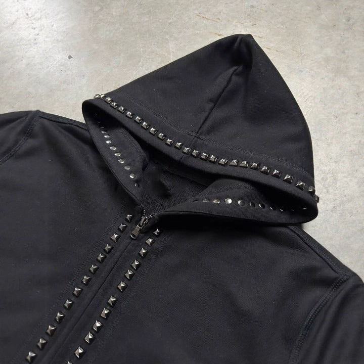 Lady hoodie with decorative studs and straight cut Lune London