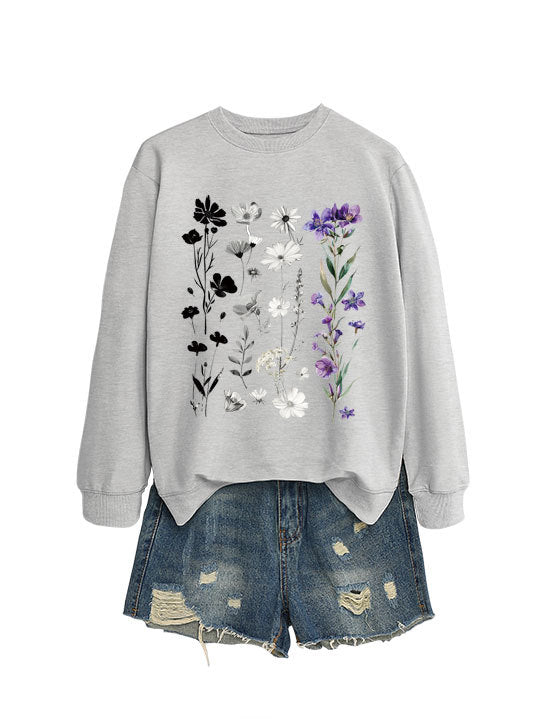 Sweat-shirt femme avec design graphique floral et doublure intérieure douce Chic & Stil