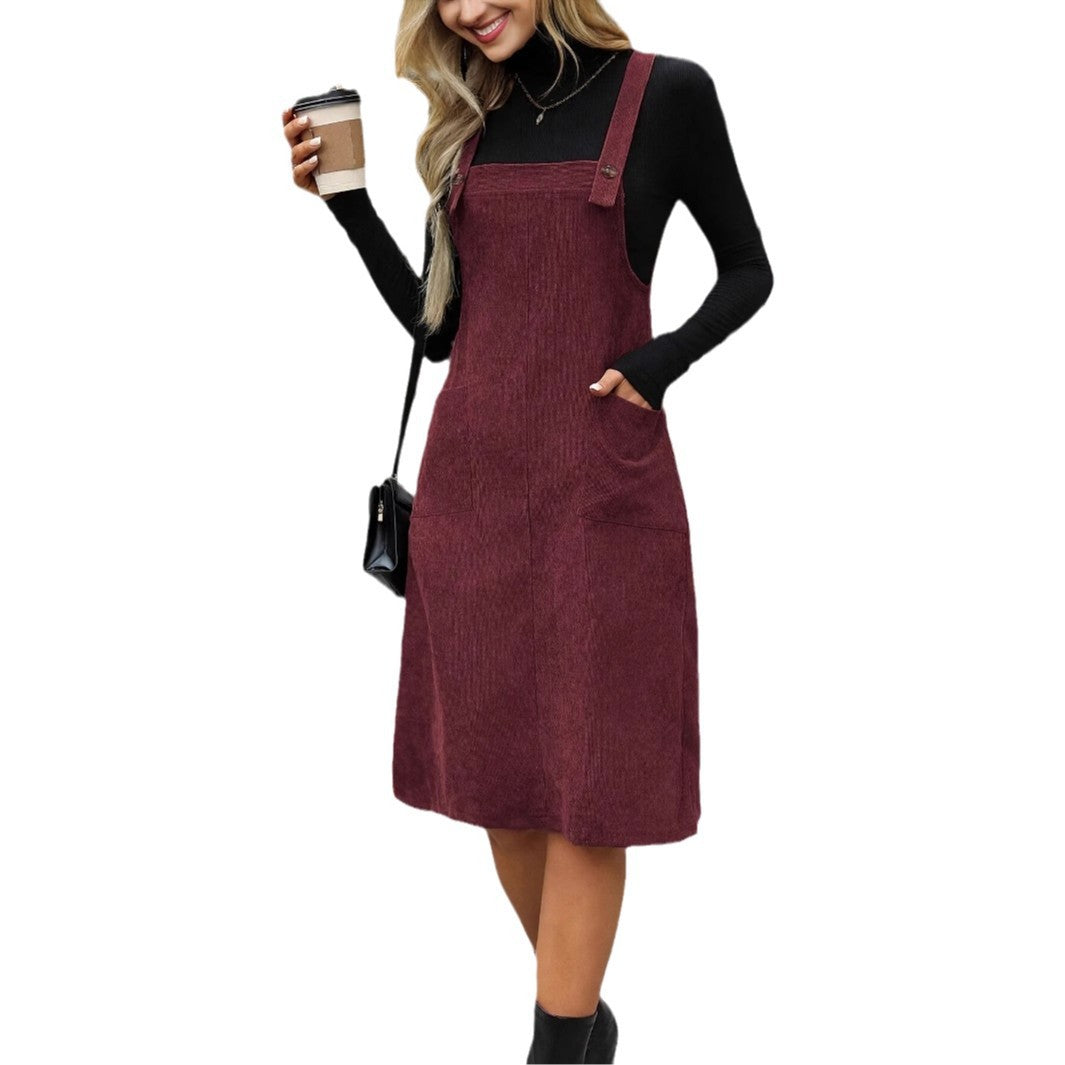 Breathable dungaree dress for women in a modern casual style Lune London