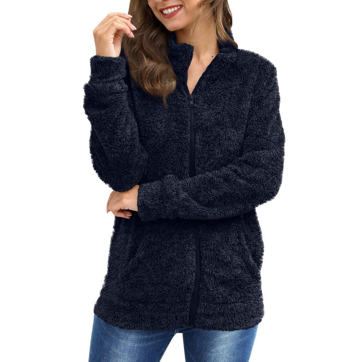 Ladies Plush Jacket with Full Zip and Soft Fleece Fabric Lune London