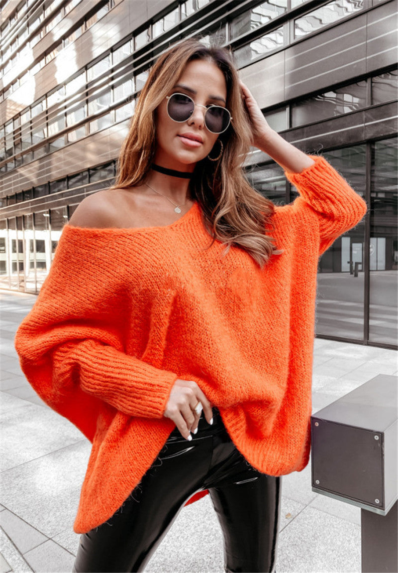 Women's Oversized Sweater with Wide Neck Lune London