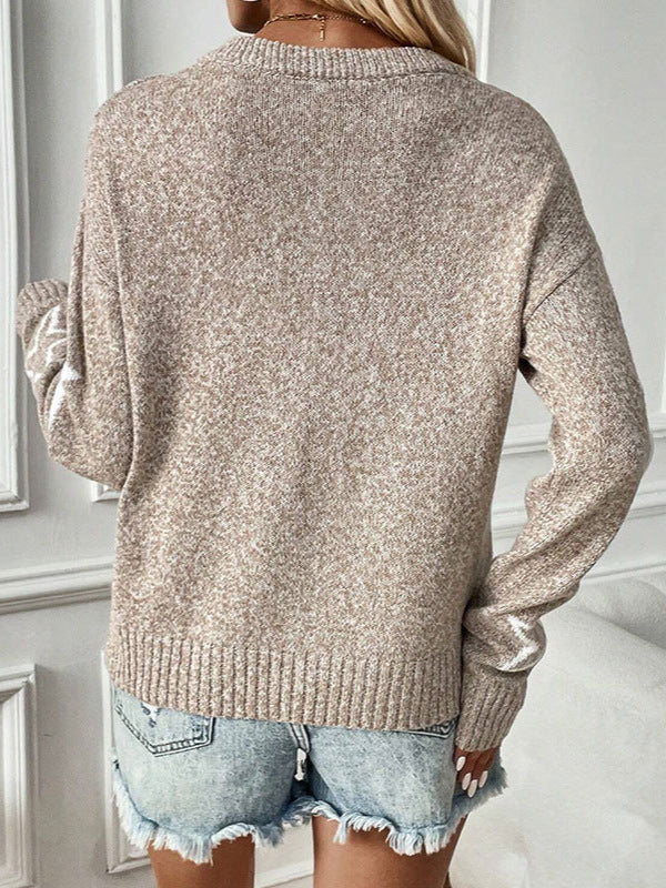 Knitted pullover for women with star patterns and loose fit Lune London