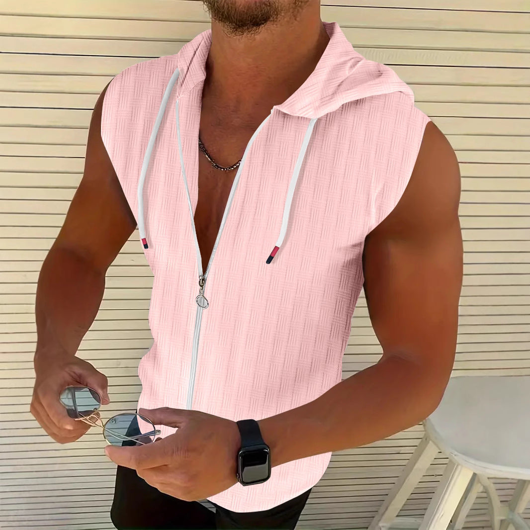 Men Completely Sleeveless Zip-Up Hoodie Lune London