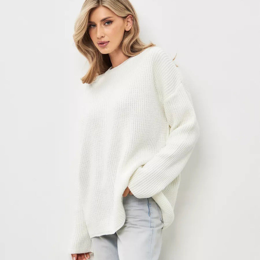 Pull en tricot épais pour femme avec une coupe décontractée et un matériau doux Chic & Stil