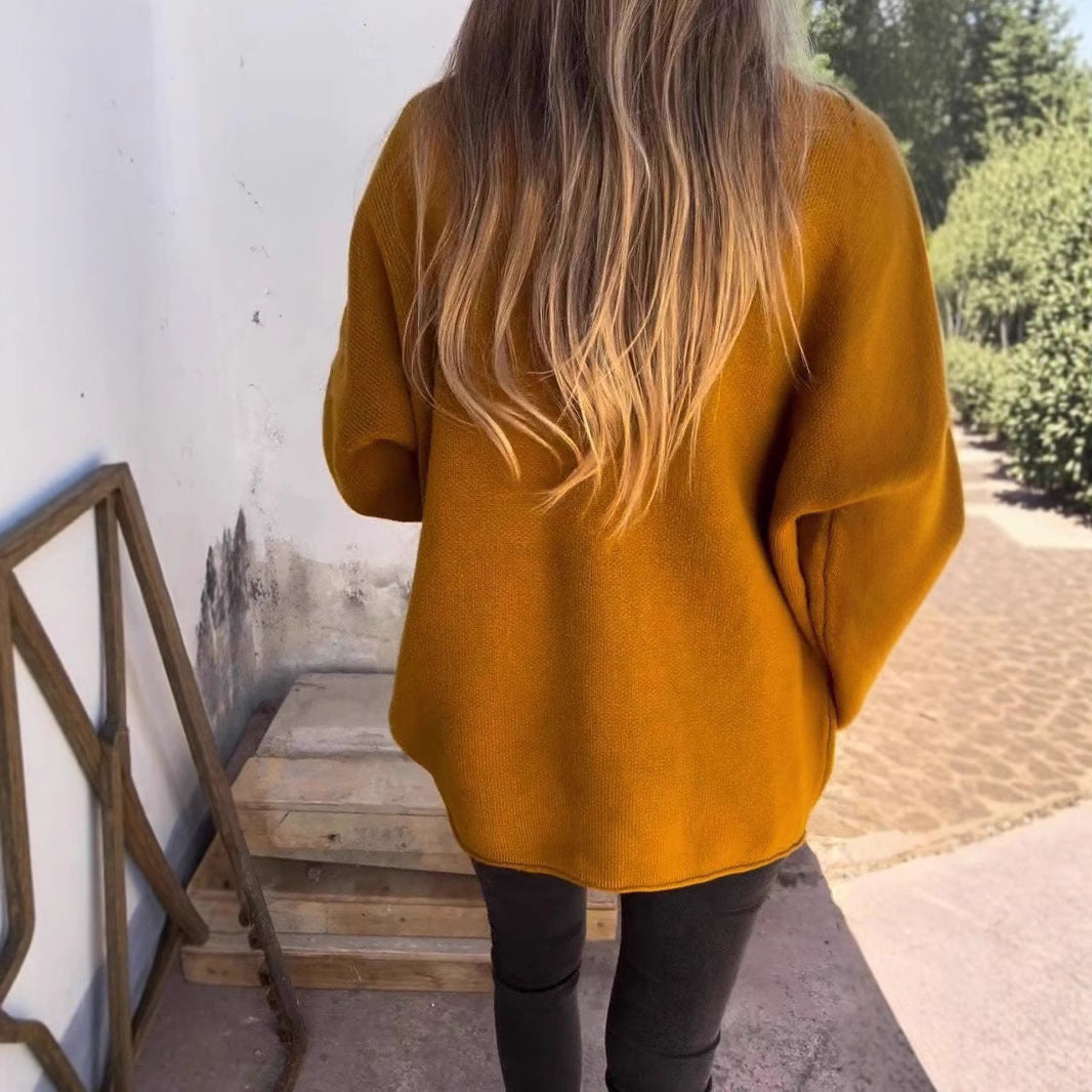 Women casual knit sweater with hidden zipper Lune London