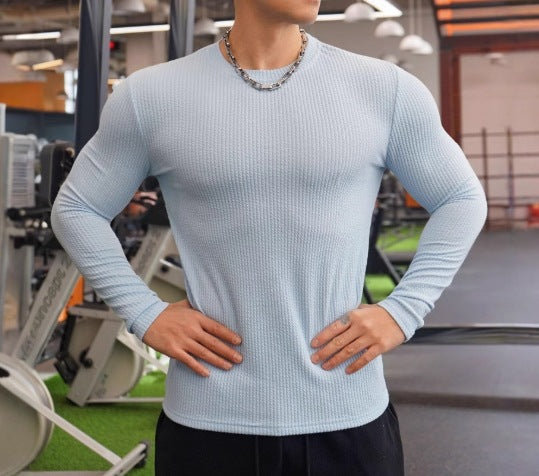 Men's long sleeve T-shirt in structured fabric Lune London