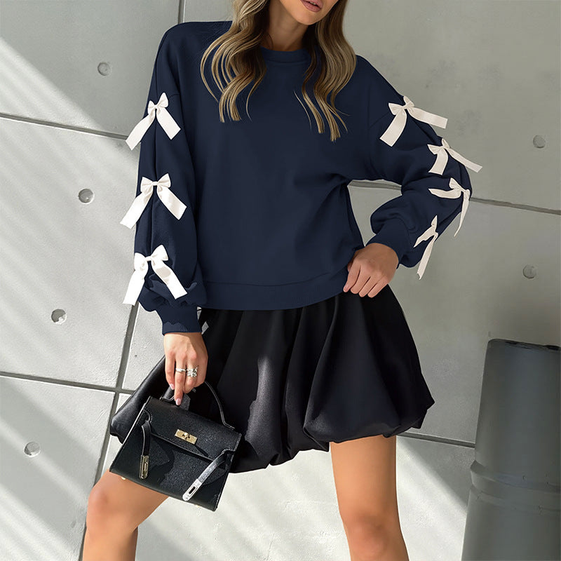 Pull surdimensionné pour femme avec détails de nœud ludiques Chic & Stil