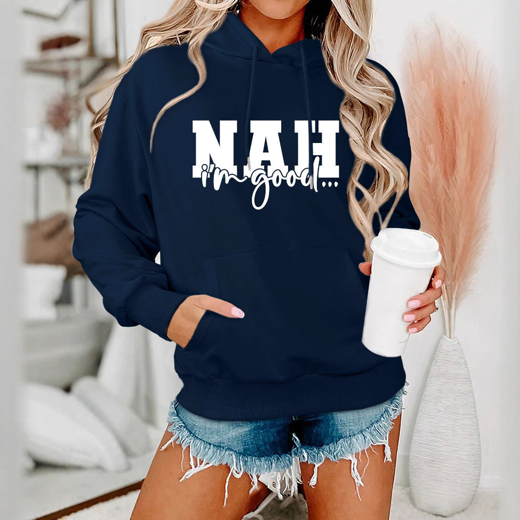 Sweat à capuche pour femmes avec lettrage motivant et coupe confortable Chic & Stil