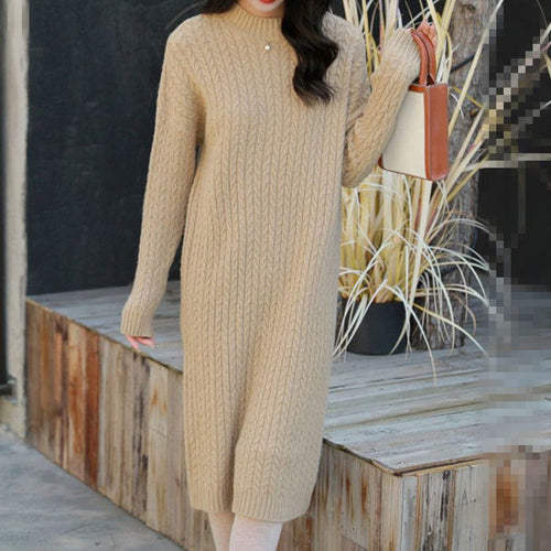 Robe en tricot pour femme au design décontracté avec motif structuré Chic & Stil