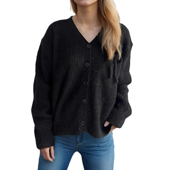 Cardigan en tricot confortable pour femmes avec une texture fine et des détails de boutons décoratifs Chic & Stil