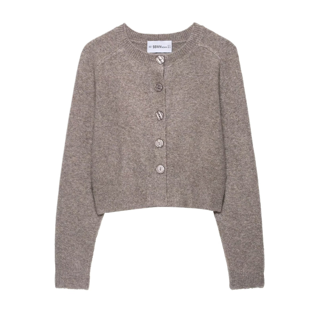 Short knitted jacket for women with fine buttons and an elegant cut Lune London