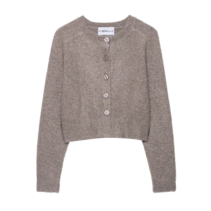 Short knitted jacket for women with fine buttons and an elegant cut Lune London