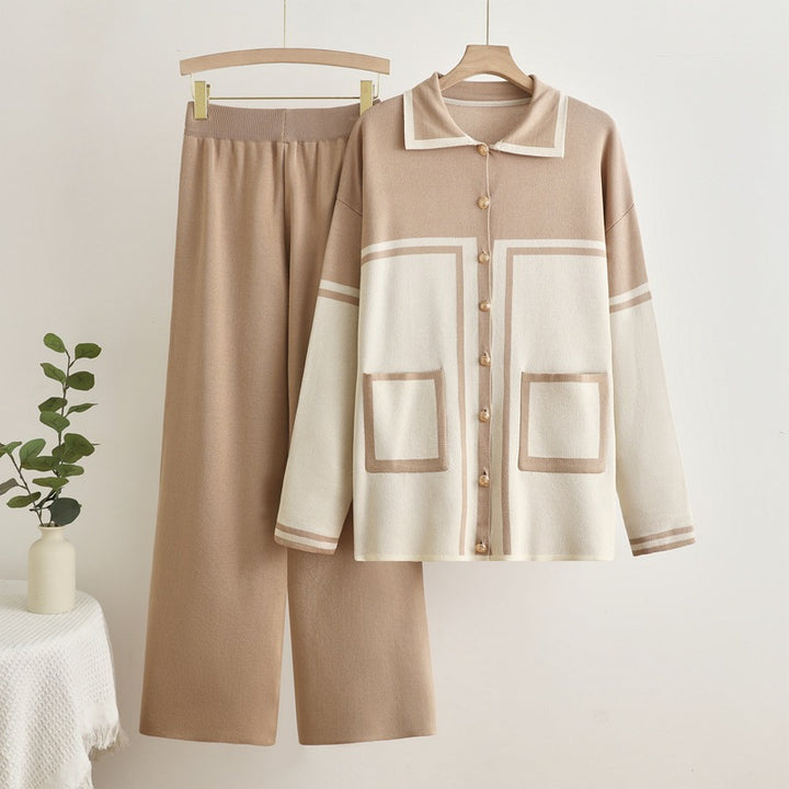 Women's Comfortable Knit Loungewear Set with Pockets Lune London