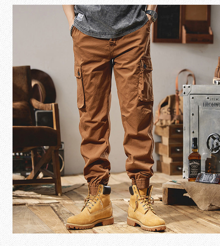 Men's cargo pants with elastic waistband and multiple practical pockets Lune London