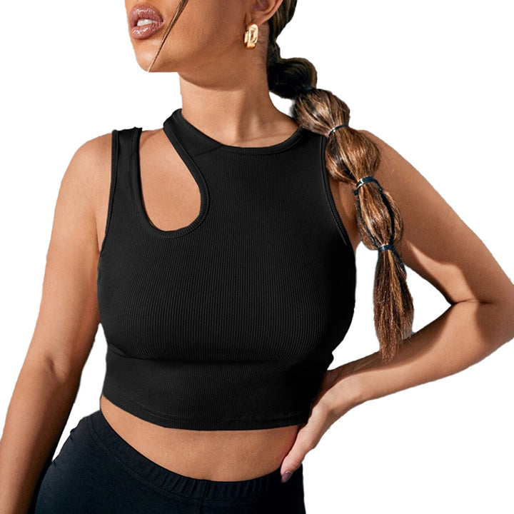 Chic & Stil Women's Asymmetrical Cut Top with Elegant Strap Design